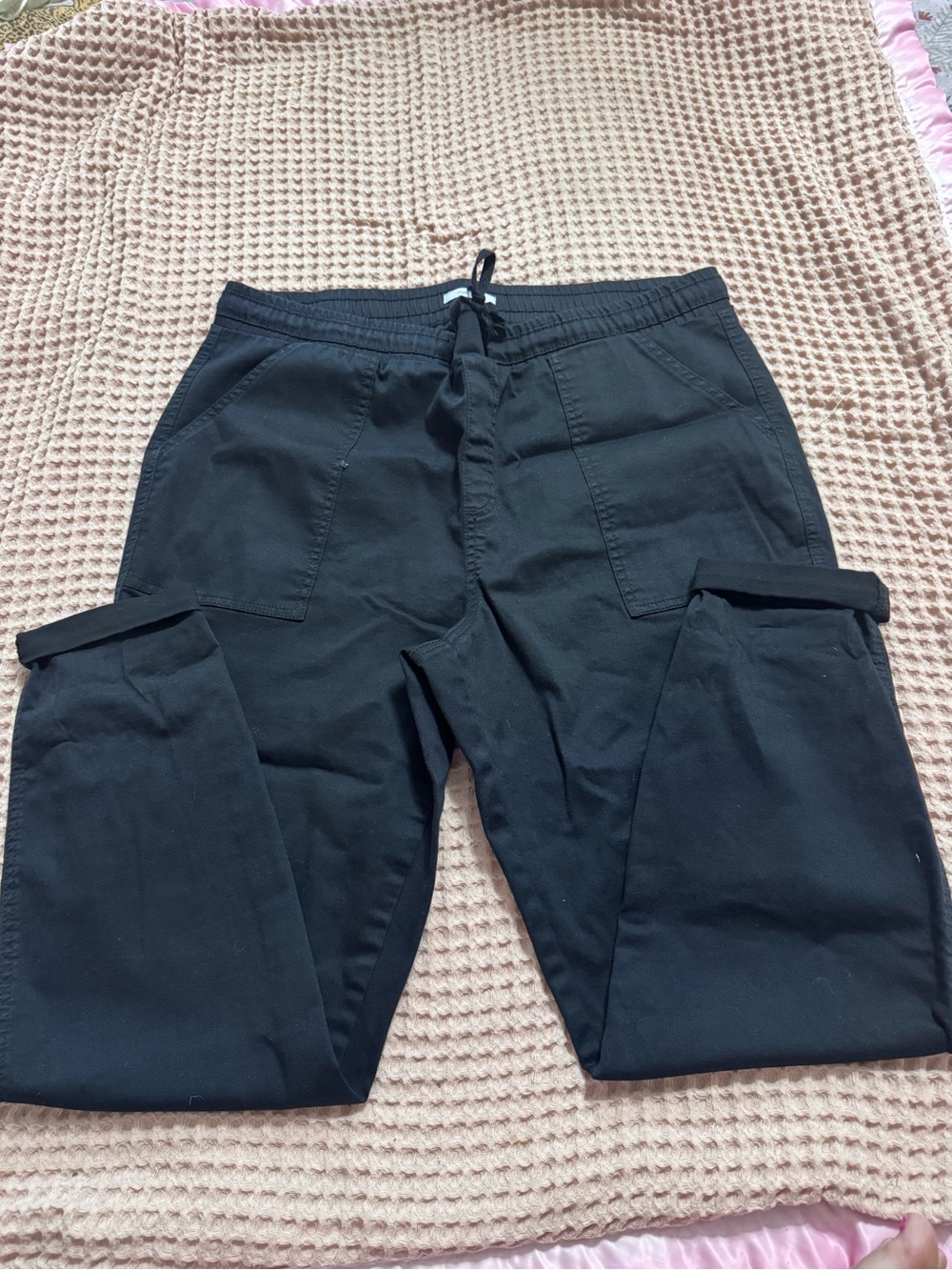 Maurices Black Cargo Jogger Pants with Drawstring Waist